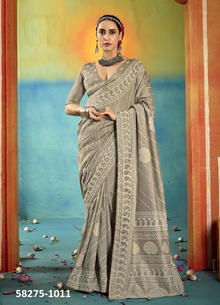 SARANGI - Catalog # 58275 (Set of 12 Sarees) by Brand SHUBH SHREE CREATIONS