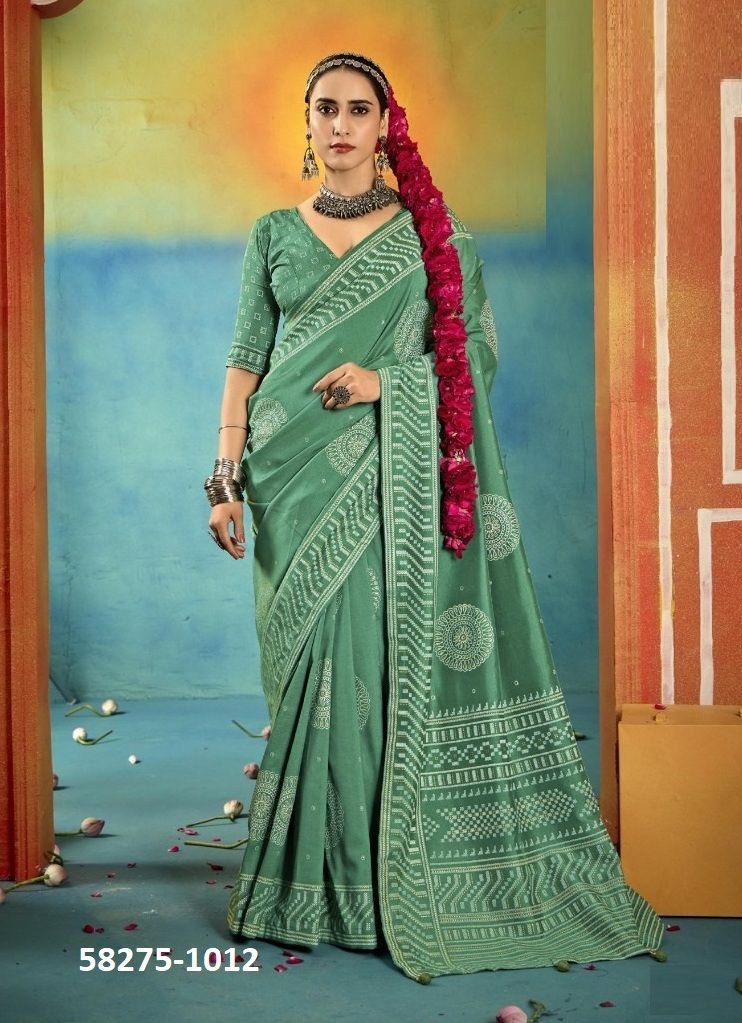 SARANGI - Catalog # 58275 (Set of 12 Sarees) by Brand SHUBH SHREE CREATIONS
