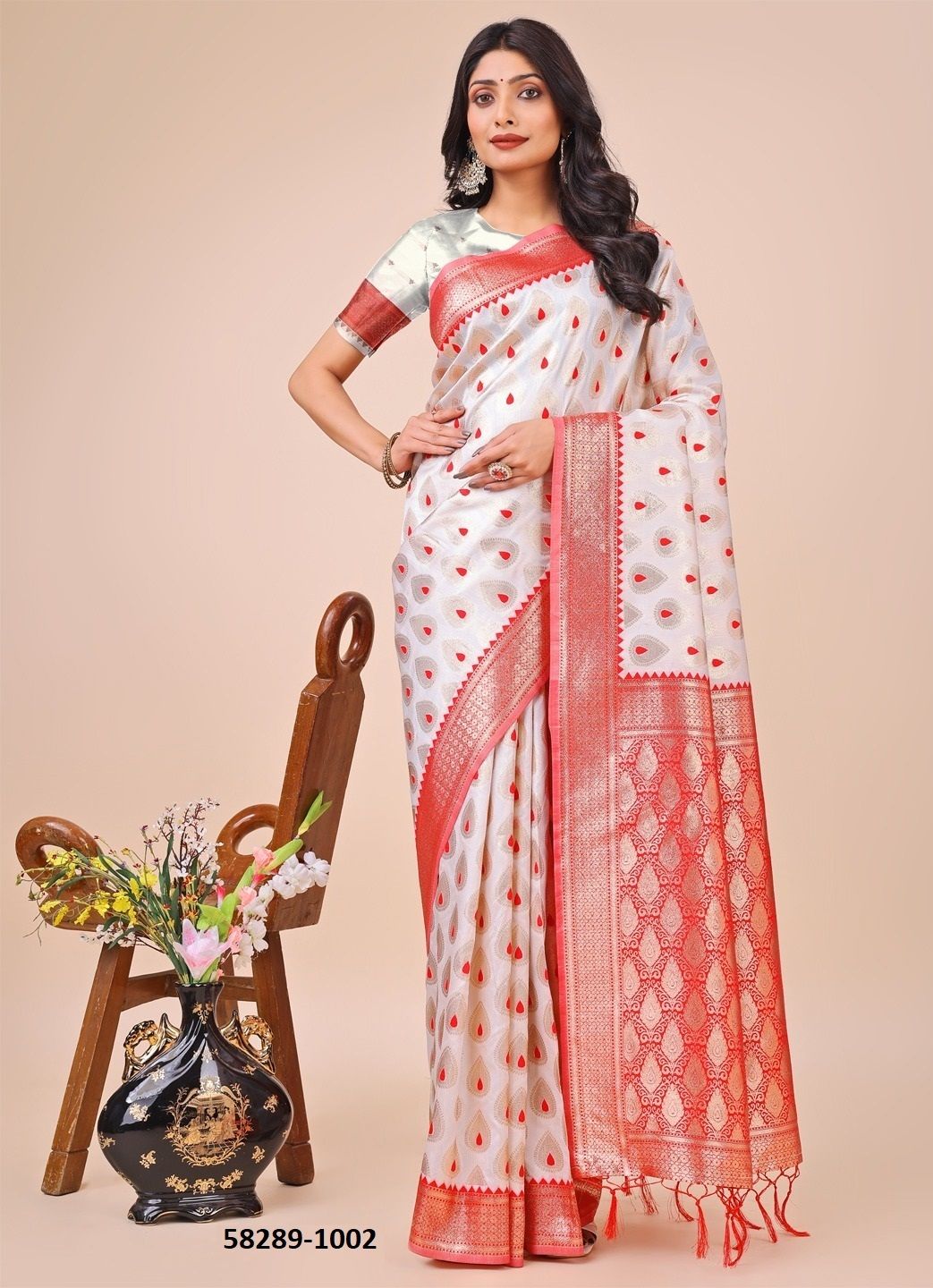 BANARASI SILK - Catalog # 58289 (Set of 3 Sarees) by Brand STROLLAY ®