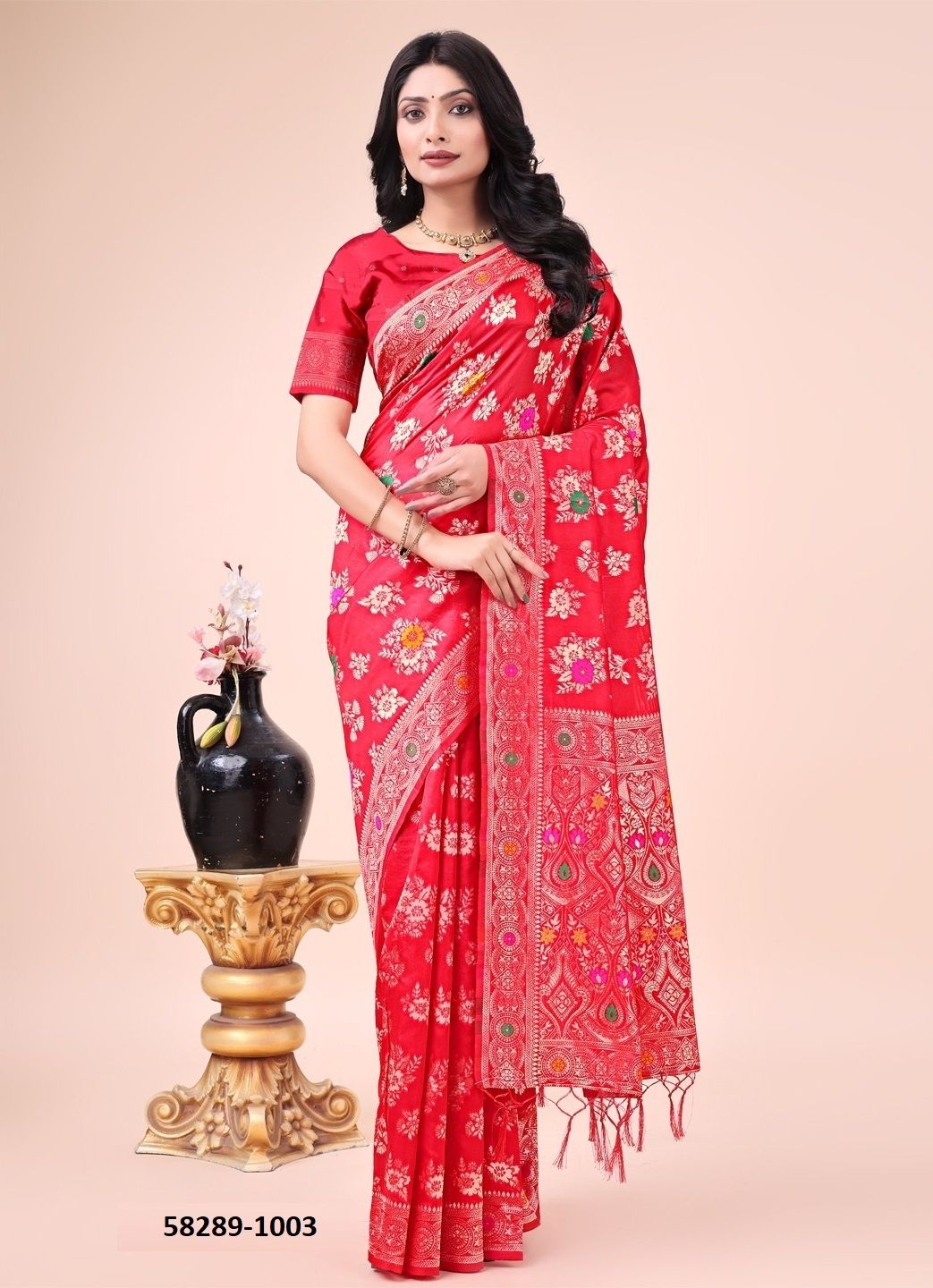 BANARASI SILK - Catalog # 58289 (Set of 3 Sarees) by Brand STROLLAY ®