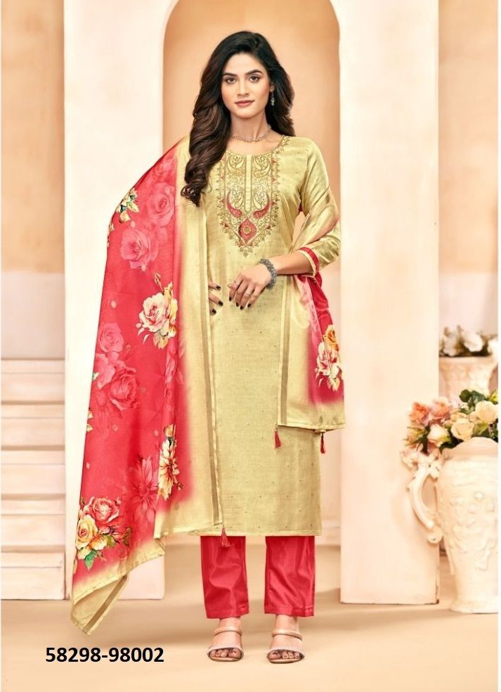 MUSKAAN - Catalog # 58298 (Set of 12 Readymade Salwar Suits) by Brand STROLLAY ®