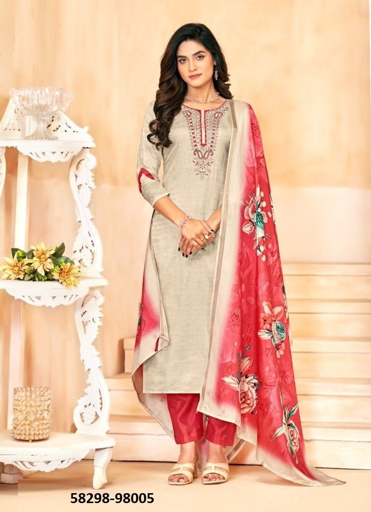 MUSKAAN - Catalog # 58298 (Set of 12 Readymade Salwar Suits) by Brand STROLLAY ®