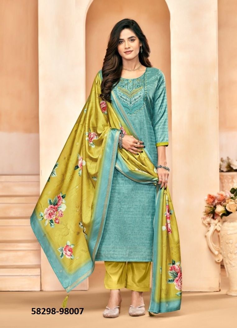 MUSKAAN - Catalog # 58298 (Set of 12 Readymade Salwar Suits) by Brand STROLLAY ®