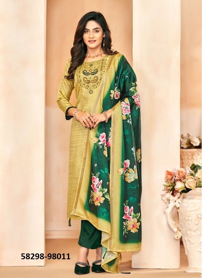 MUSKAAN - Catalog # 58298 (Set of 12 Readymade Salwar Suits) by Brand STROLLAY ®