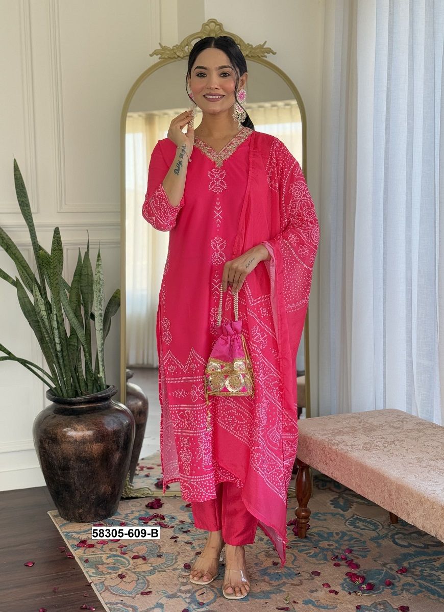 SERIES 609 - Catalog # 58305 (Set of 2 Readymade Salwar Suits) by Brand STROLLAY ®