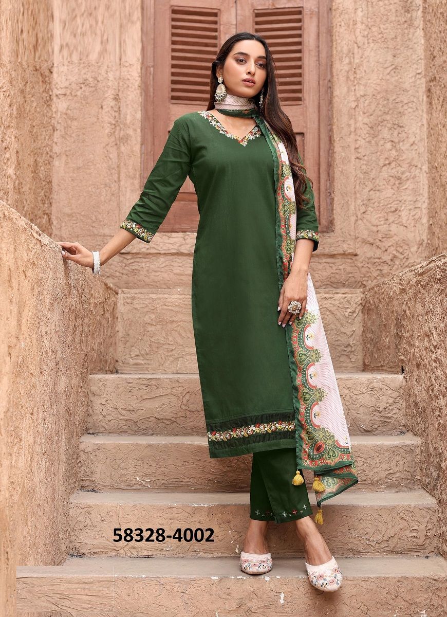 NAKASHI - Catalog # 58328 (Set of 4 Readymade Salwar Suits) by Brand KADLEE FASHION