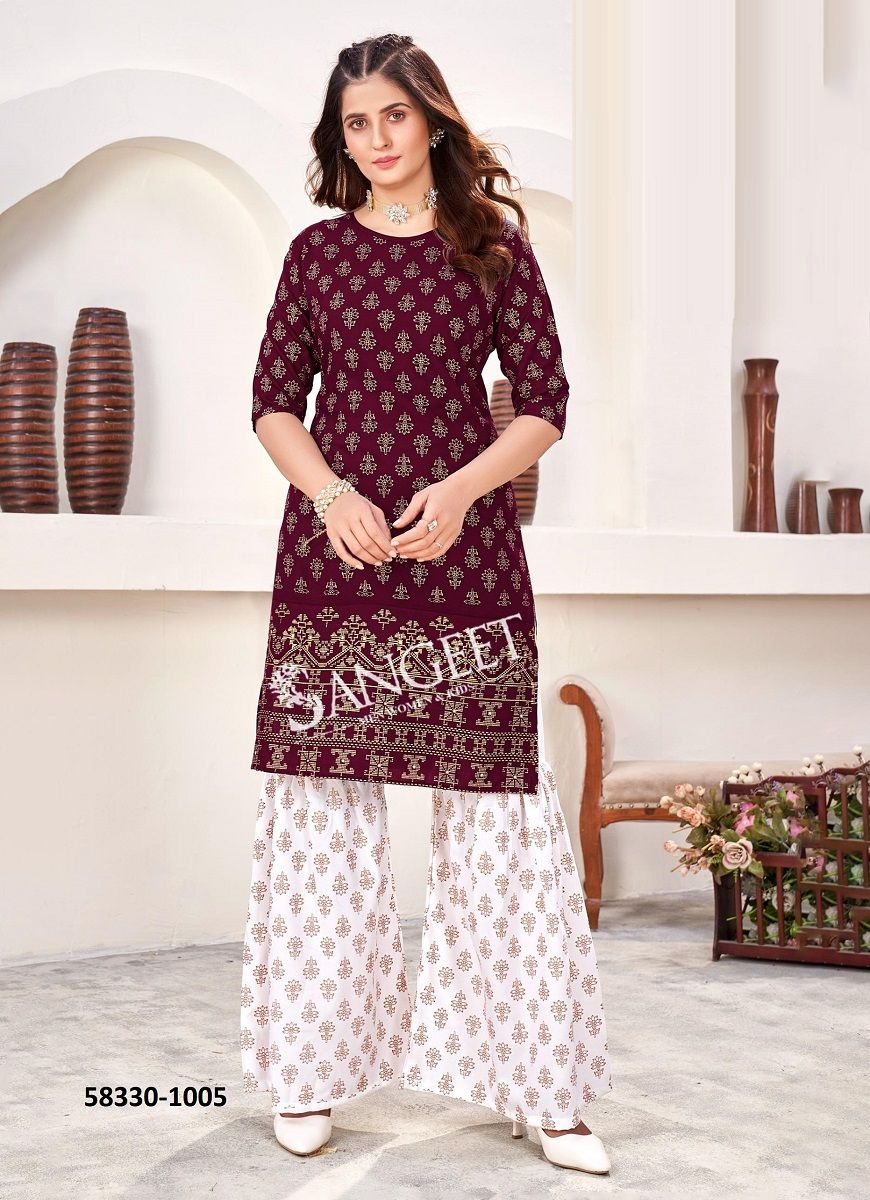 HEER - Catalog # 58330 (Set of 6 Tops With Bottoms) by Brand SANGEET HEER - Catalog # 58330 (Set of 6 Tops With Bottoms) by Brand SANGEET