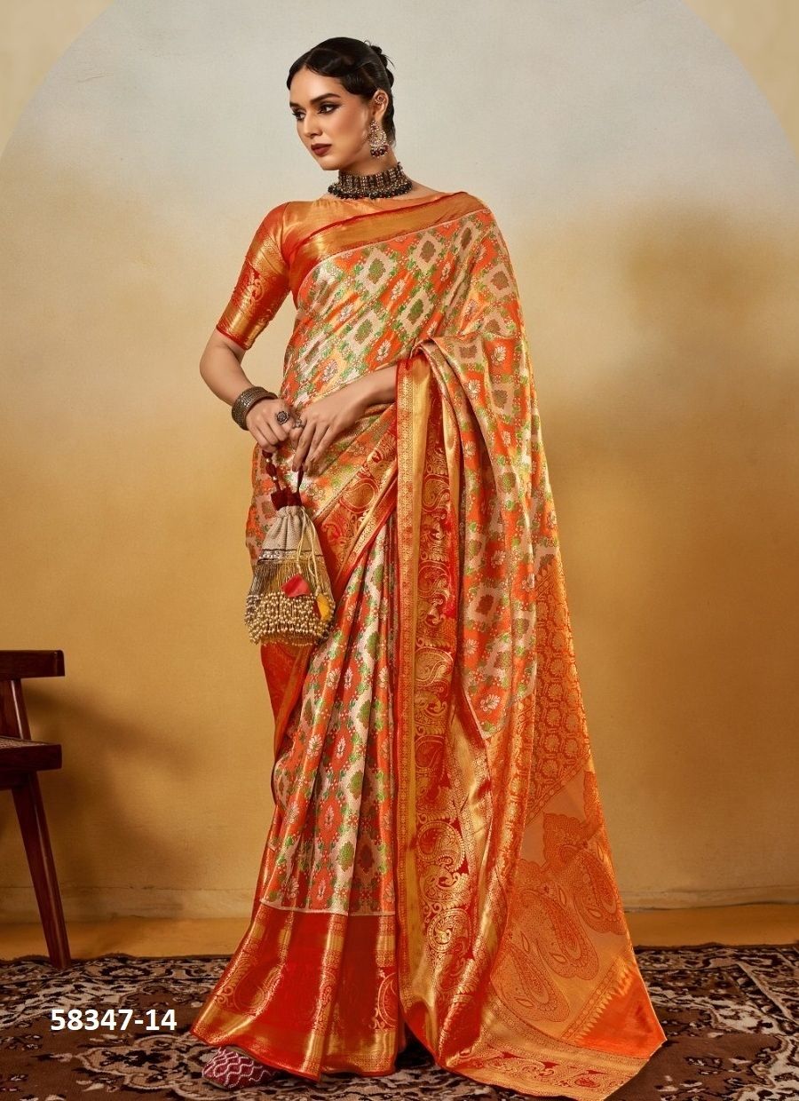 DHARMAVARAM - Catalog # 58347 (Set of 6 Sarees) by Brand RAJTEX FABRICS