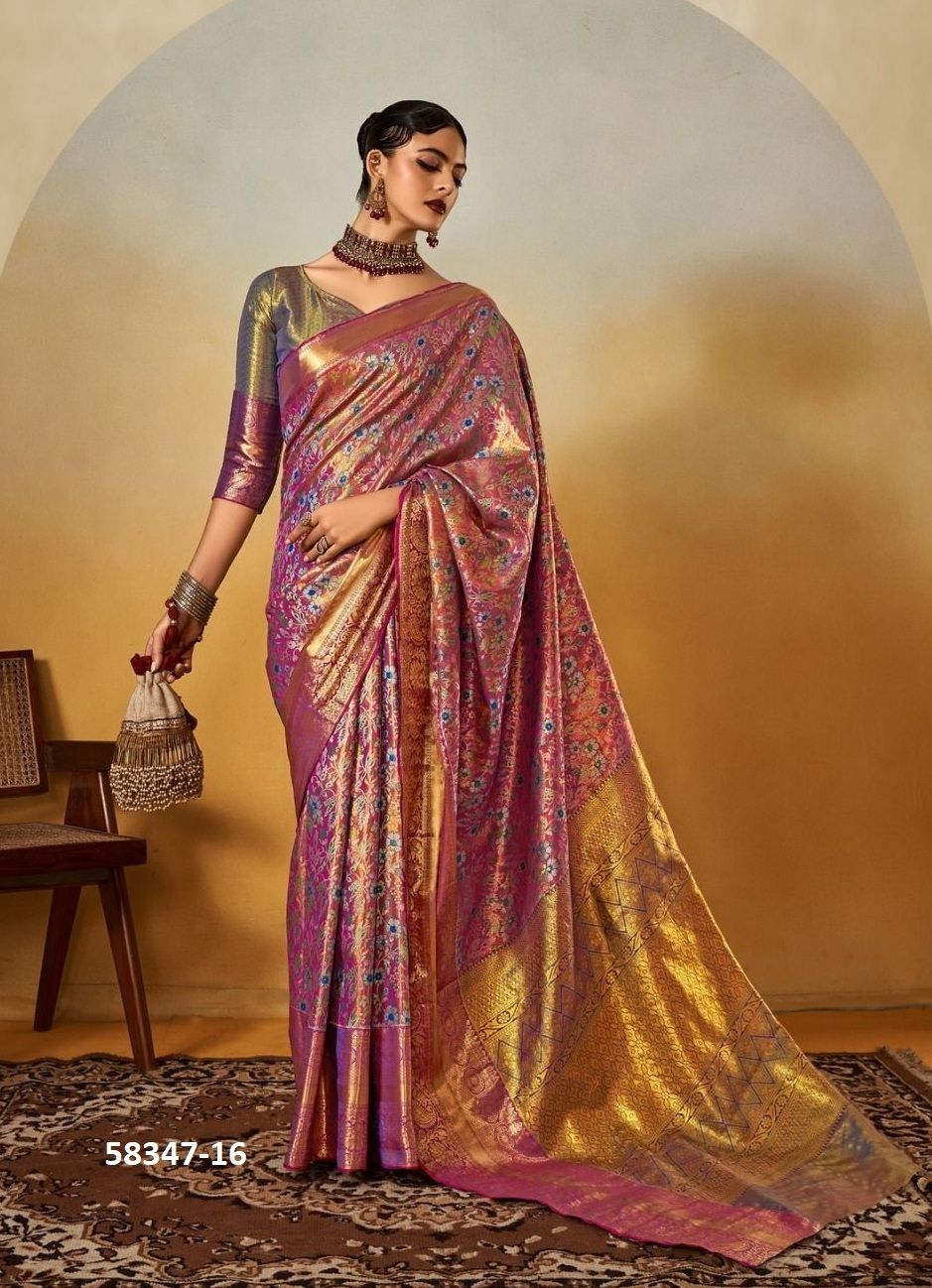 DHARMAVARAM - Catalog # 58347 (Set of 6 Sarees) by Brand RAJTEX FABRICS
