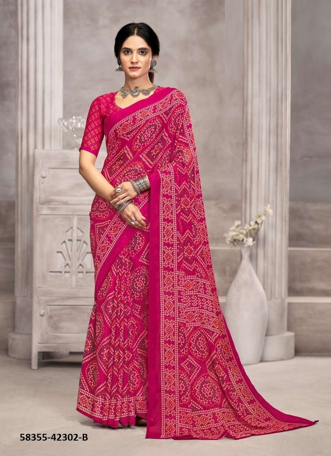 STAR CHIFFON 194 - Catalog # 58355 (Set of 12 Sarees) by Brand RUCHI SAREES
