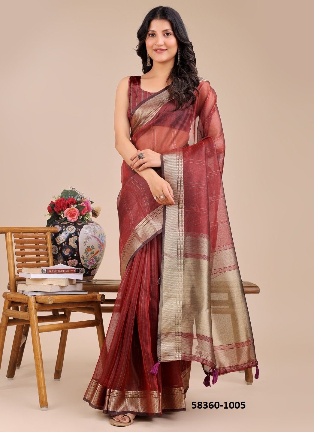 GEORGIA - Catalog # 58360 (Set of 5 Sarees) by Brand STROLLAY ®
