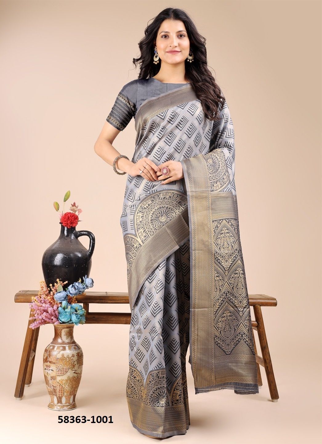 TARA SILK - Catalog # 58363 (Set of 6 Sarees) by Brand STROLLAY ® TARA SILK - Catalog # 58363 (Set of 6 Sarees) by Brand STROLLAY ®