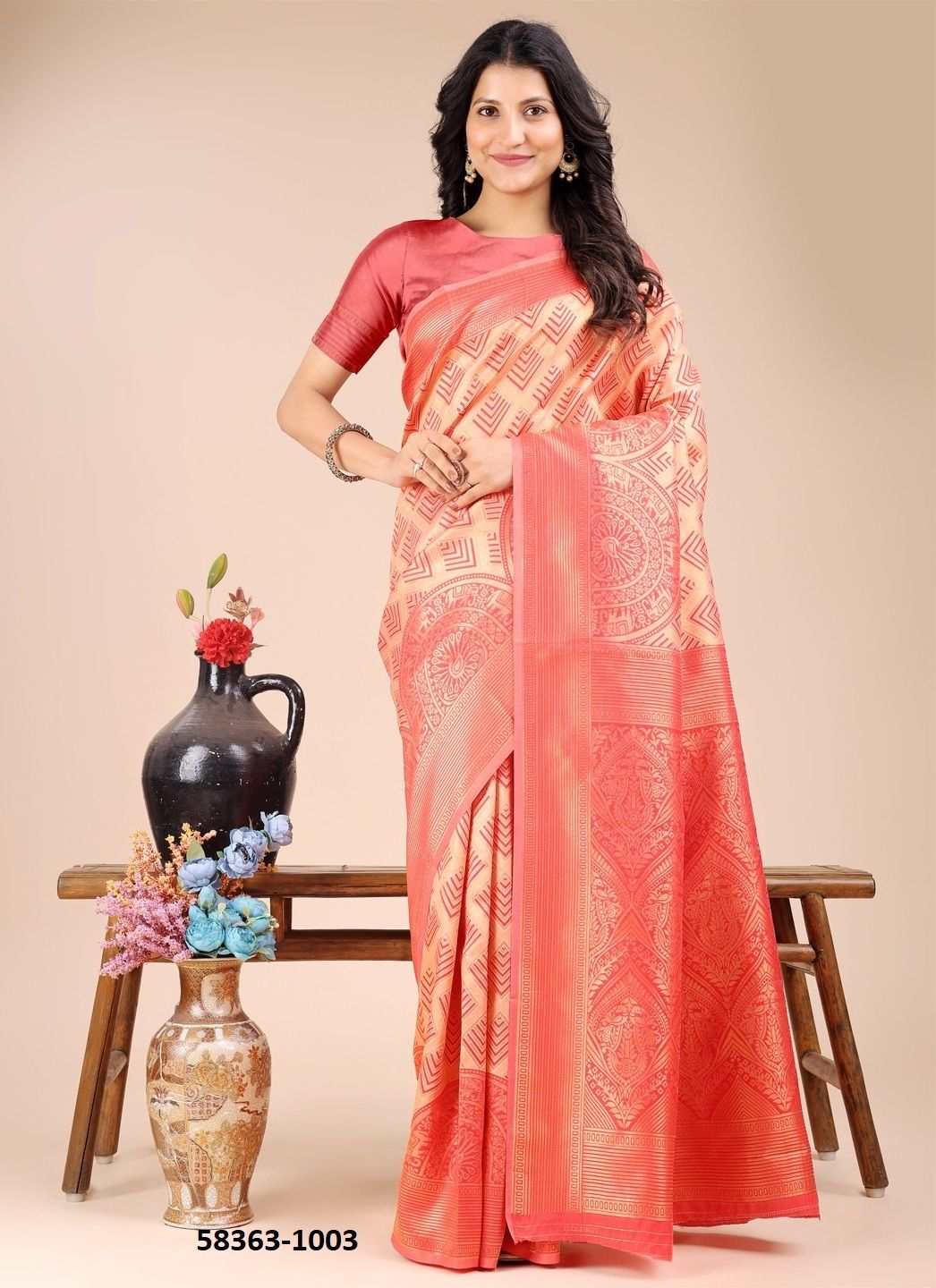TARA SILK - Catalog # 58363 (Set of 6 Sarees) by Brand STROLLAY ® TARA SILK - Catalog # 58363 (Set of 6 Sarees) by Brand STROLLAY ®