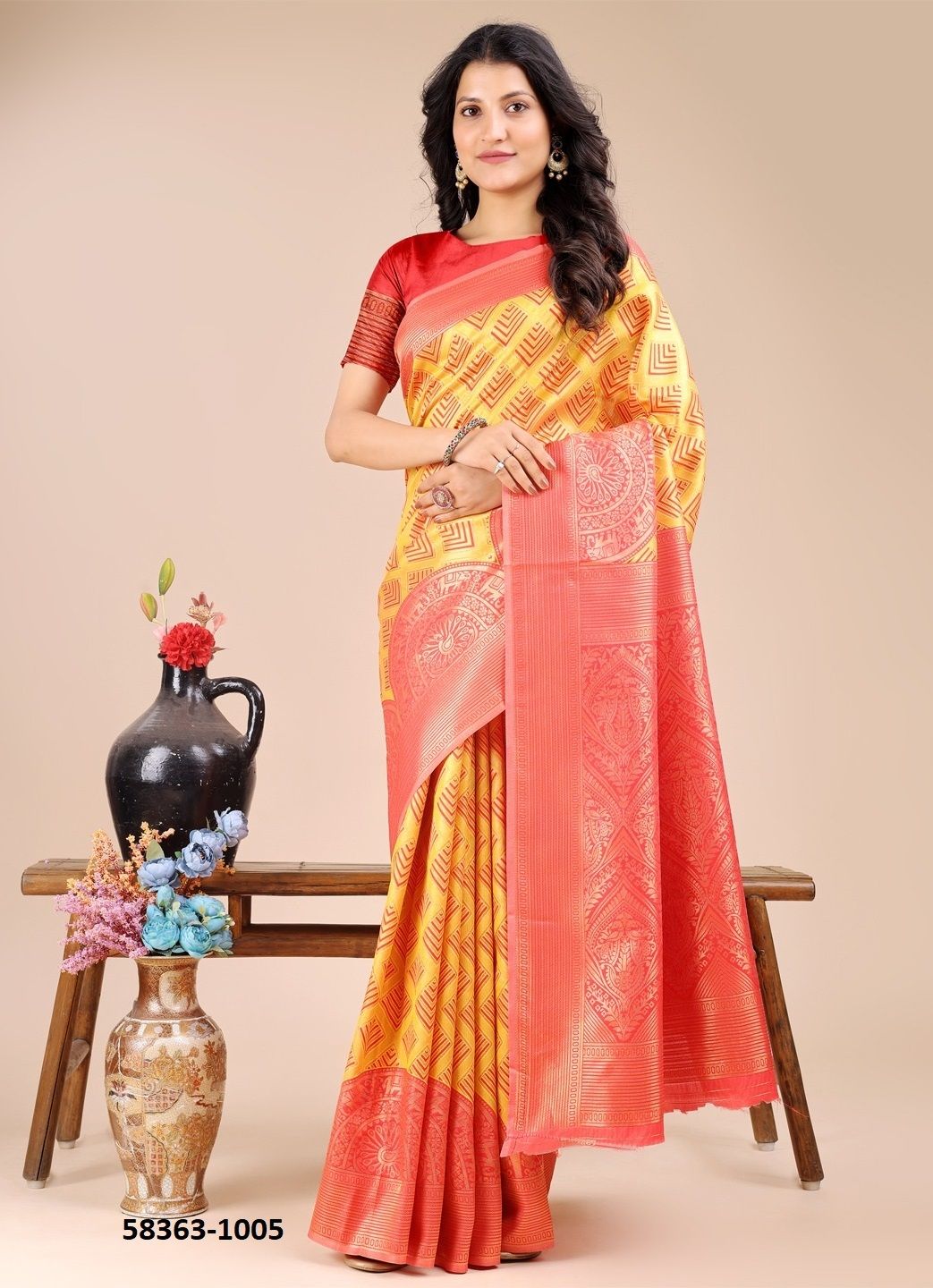 TARA SILK - Catalog # 58363 (Set of 6 Sarees) by Brand STROLLAY ® TARA SILK - Catalog # 58363 (Set of 6 Sarees) by Brand STROLLAY ®