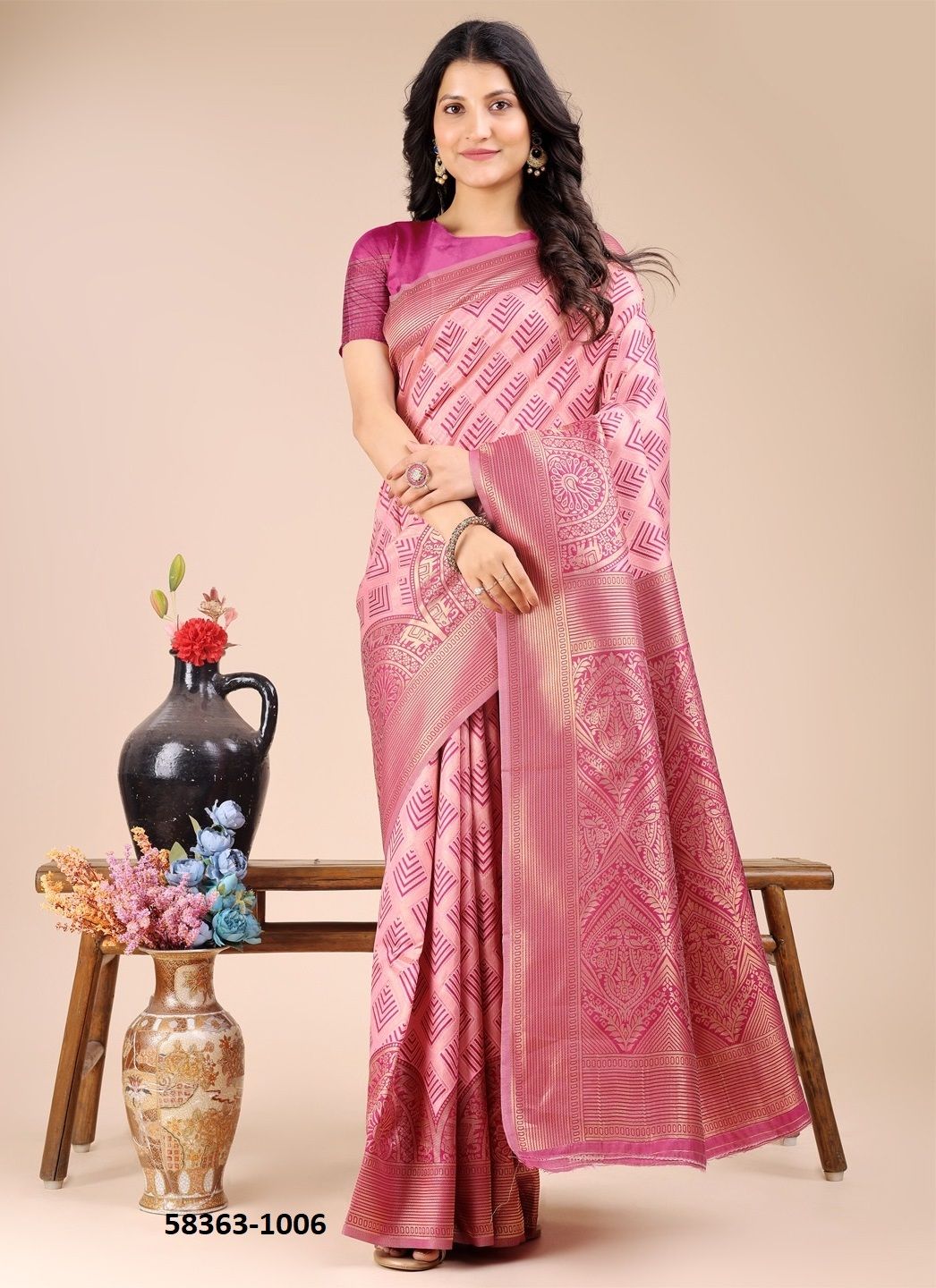 TARA SILK - Catalog # 58363 (Set of 6 Sarees) by Brand STROLLAY ® TARA SILK - Catalog # 58363 (Set of 6 Sarees) by Brand STROLLAY ®