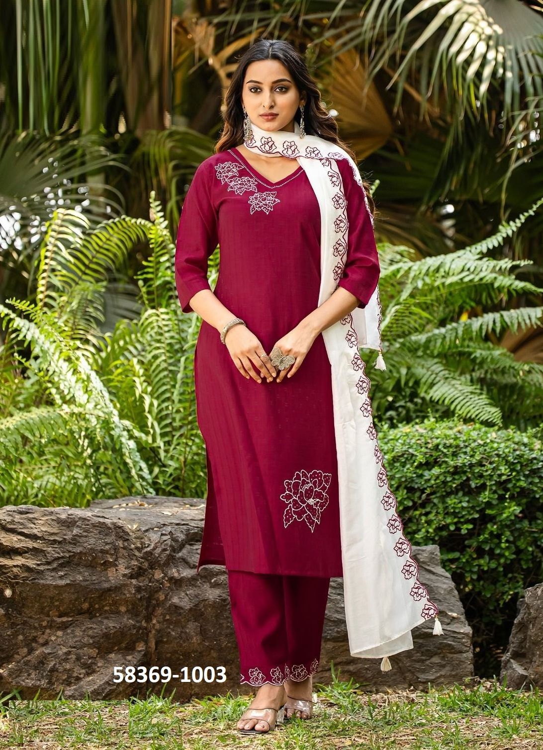 ELITE - Catalog # 58369 (Set of 6 Readymade Salwar Suits) by Brand MITTOO
