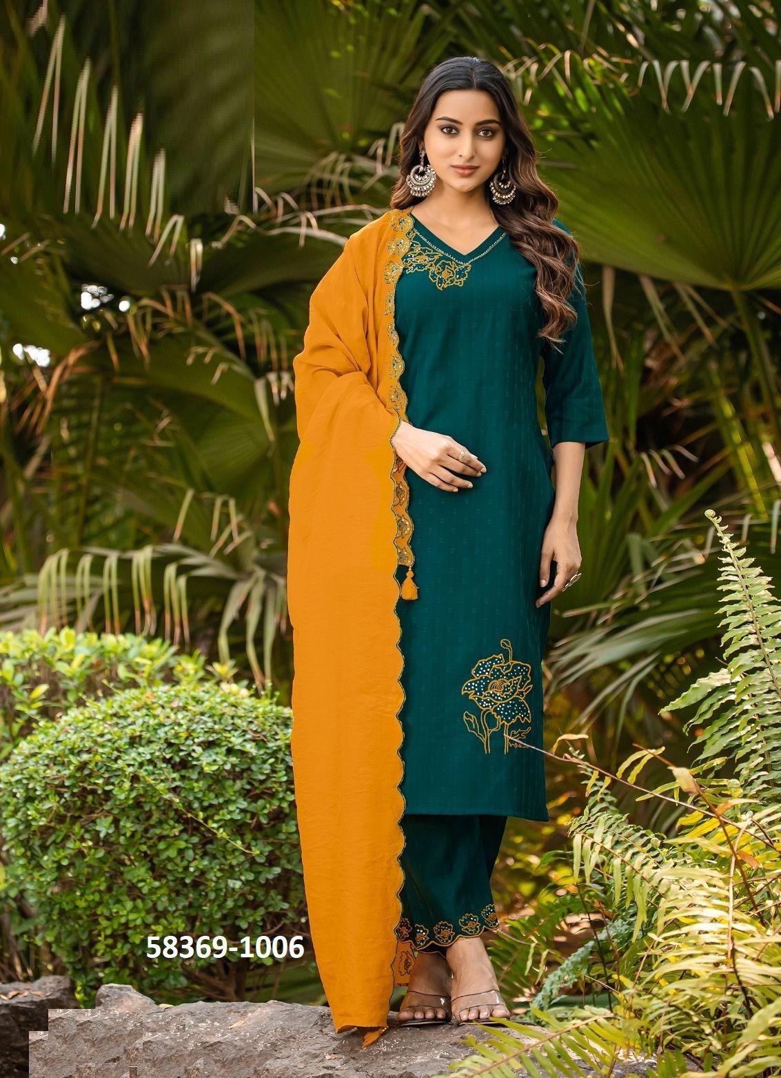 ELITE - Catalog # 58369 (Set of 6 Readymade Salwar Suits) by Brand MITTOO