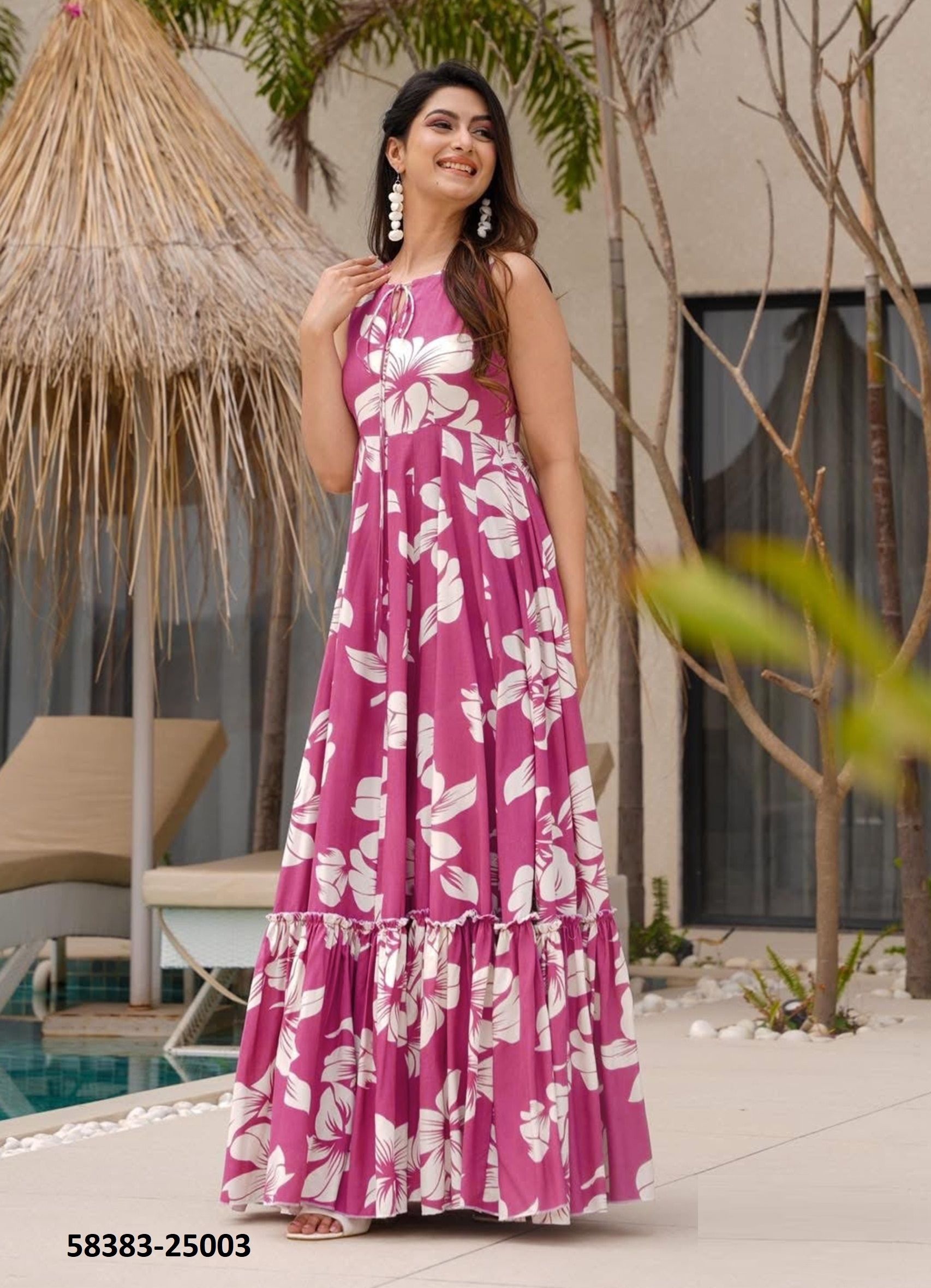 LUCAYA 25 [MAXI DRESSES] - Catalog # 58383 (Set of 8 Readymade Women's Kurtis / Tops) by Brand STROLLAY ®