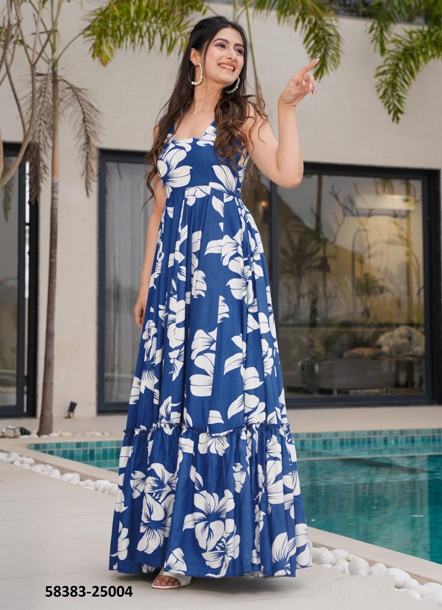 LUCAYA 25 [MAXI DRESSES] - Catalog # 58383 (Set of 8 Readymade Women's Kurtis / Tops) by Brand STROLLAY ®
