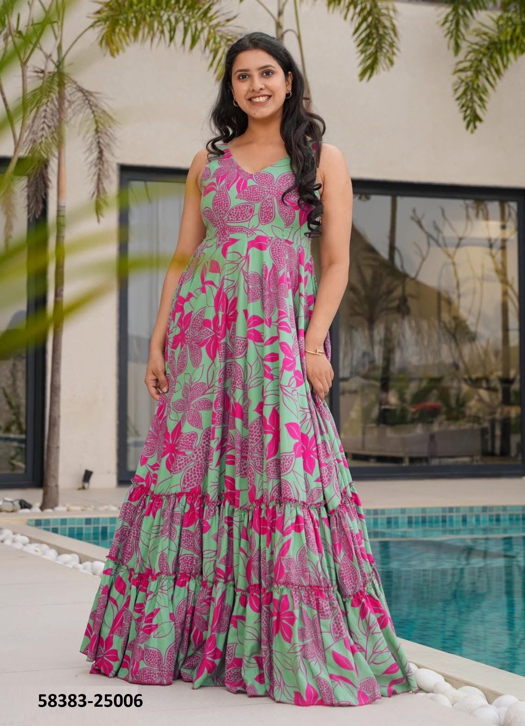 LUCAYA 25 [MAXI DRESSES] - Catalog # 58383 (Set of 8 Readymade Women's Kurtis / Tops) by Brand STROLLAY ®