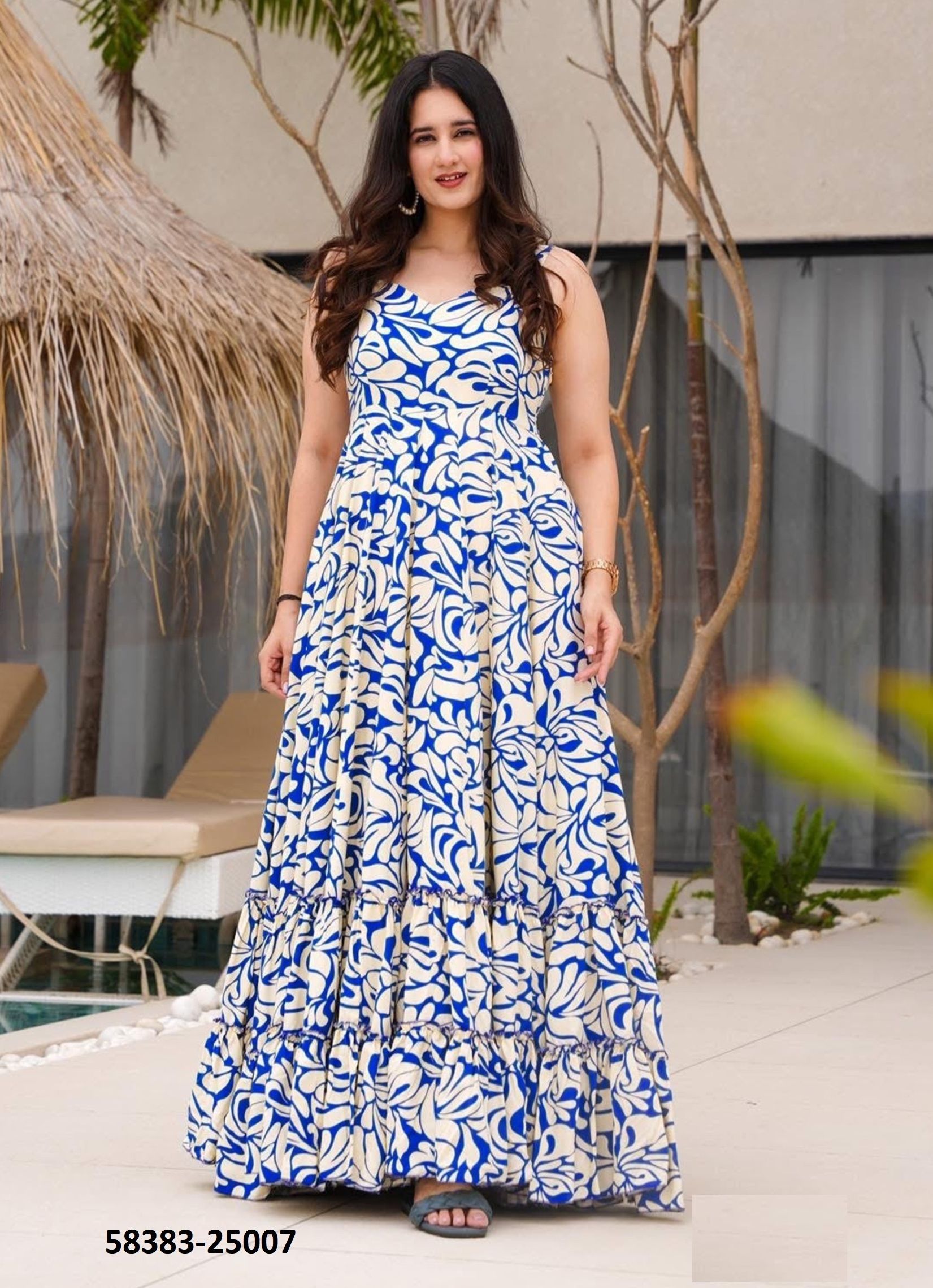 LUCAYA 25 [MAXI DRESSES] - Catalog # 58383 (Set of 8 Readymade Women's Kurtis / Tops) by Brand STROLLAY ®