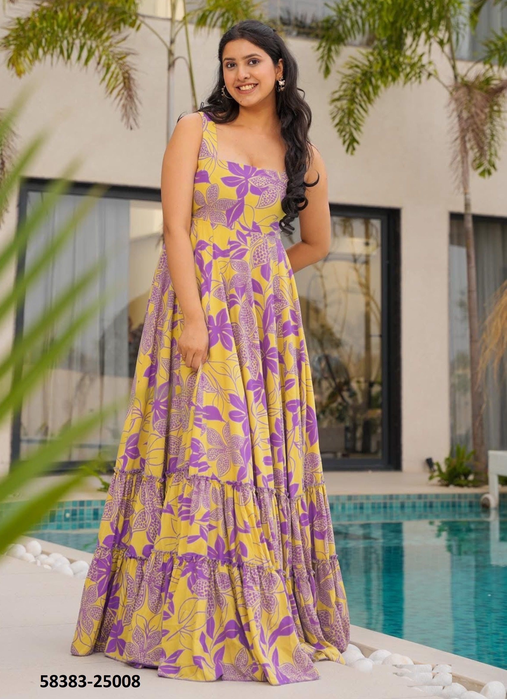 LUCAYA 25 [MAXI DRESSES] - Catalog # 58383 (Set of 8 Readymade Women's Kurtis / Tops) by Brand STROLLAY ®