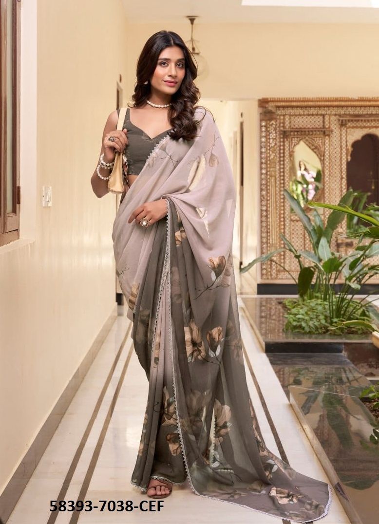 SERIES 7038 - Catalog # 58393 (Set of 4 Sarees) by Brand STROLLAY ®