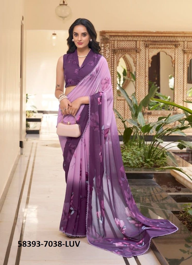SERIES 7038 - Catalog # 58393 (Set of 4 Sarees) by Brand STROLLAY ®