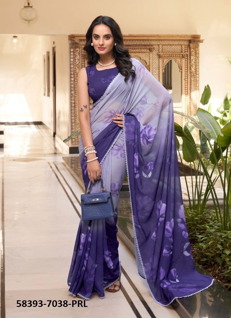 SERIES 7038 - Catalog # 58393 (Set of 4 Sarees) by Brand STROLLAY ®