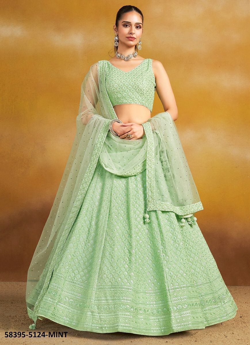 FLORANCE 2 - Catalog # 58395 (Set of 5 Semi-Stitched Lehengas) by Brand STROLLAY ®