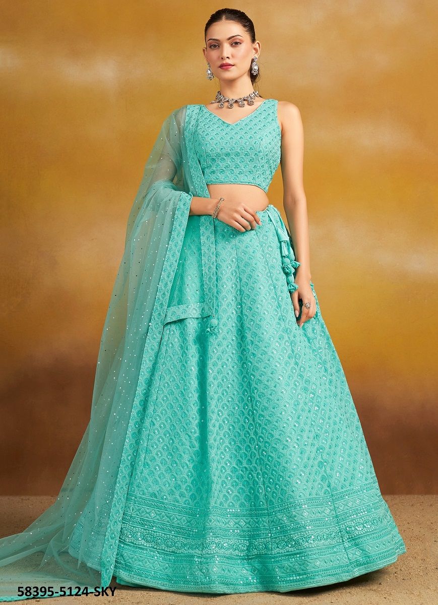 FLORANCE 2 - Catalog # 58395 (Set of 5 Semi-Stitched Lehengas) by Brand STROLLAY ®