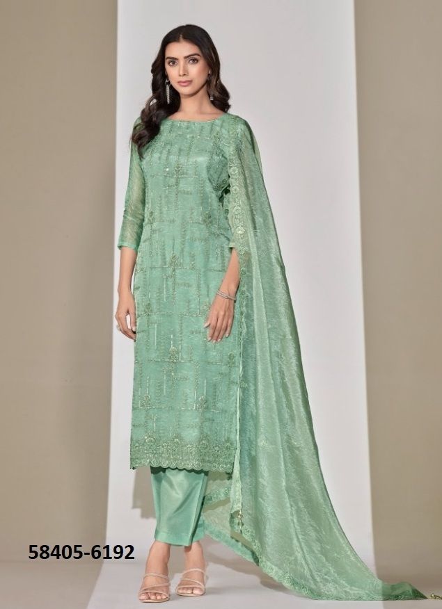 CLARA - Catalog # 58405 (Set of 6 Semi-Stitched / Un-Stitched Suits) by Brand VIPUL FASHIONS