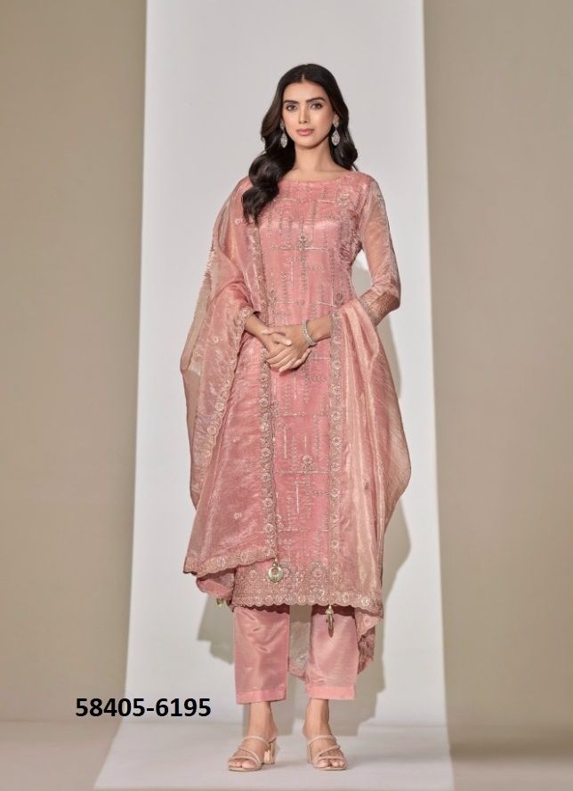 CLARA - Catalog # 58405 (Set of 6 Semi-Stitched / Un-Stitched Suits) by Brand VIPUL FASHIONS