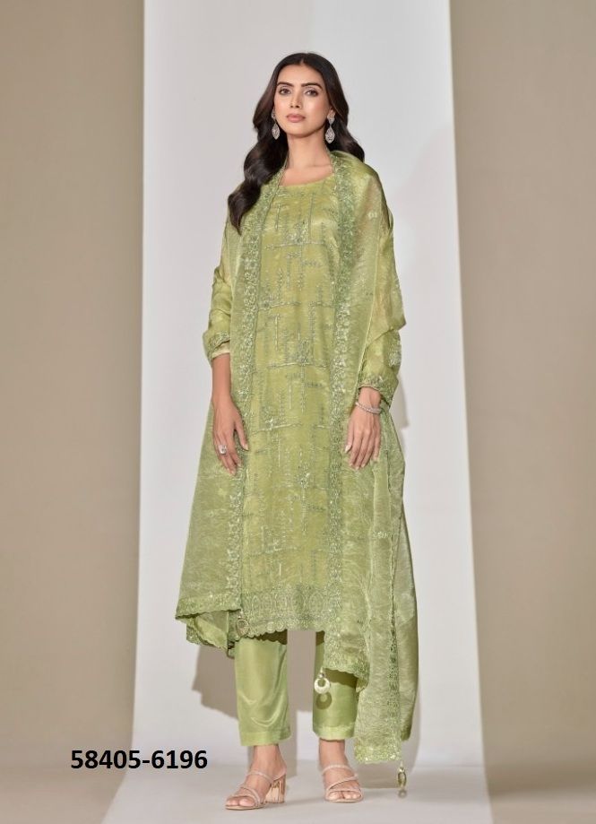 CLARA - Catalog # 58405 (Set of 6 Semi-Stitched / Un-Stitched Suits) by Brand VIPUL FASHIONS