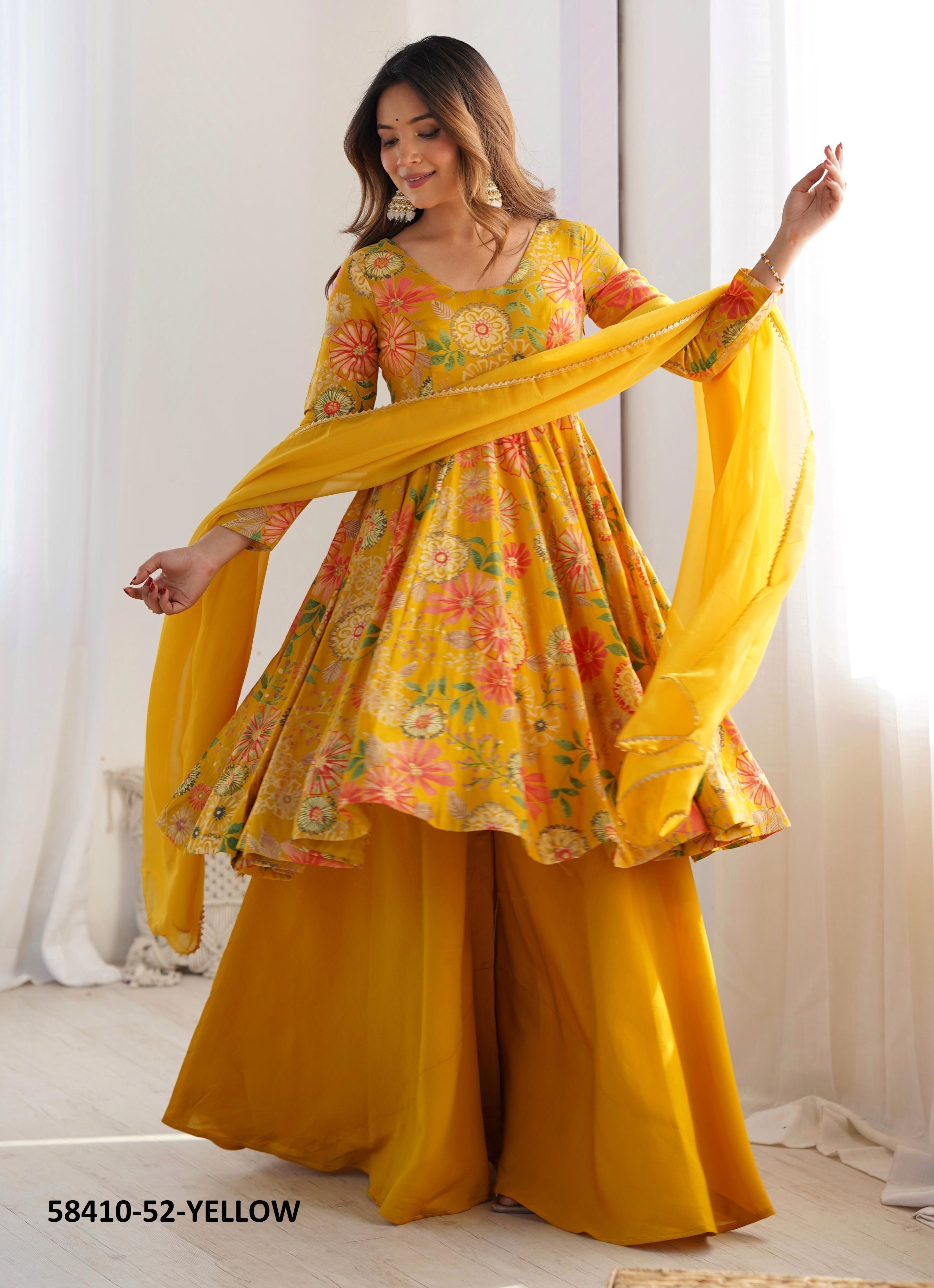 ANGARAKHA 32 - Catalog # 58410 (Set of 3 Readymade Salwar Suits) by Brand DESI MUSE