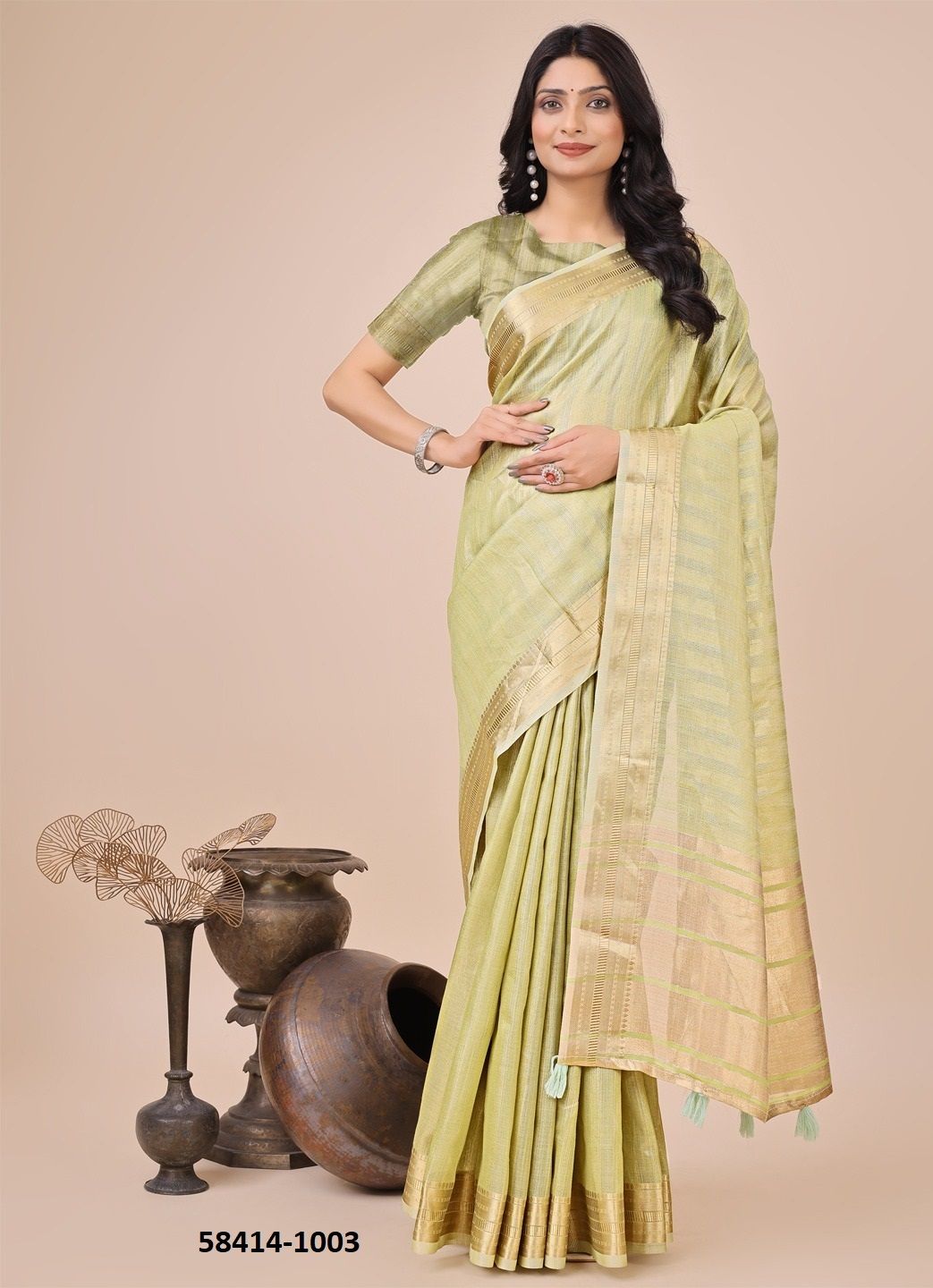 SAHARA - Catalog # 58414 (Set of 6 Sarees) by Brand DESI MUSE