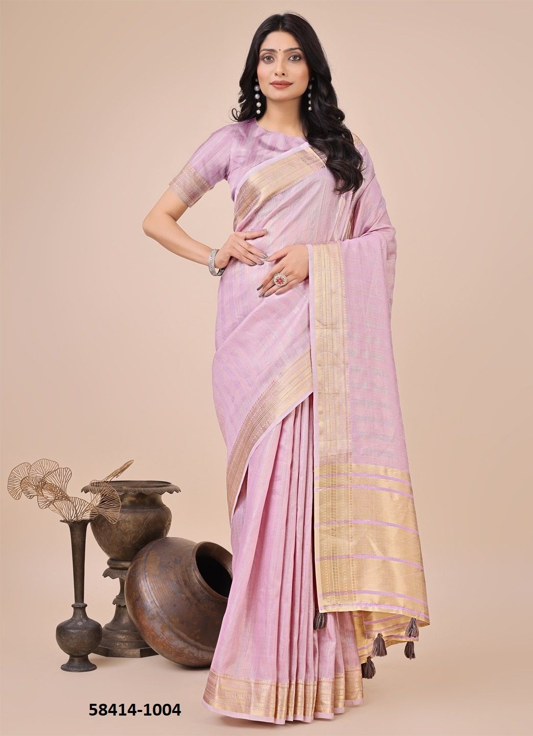 SAHARA - Catalog # 58414 (Set of 6 Sarees) by Brand DESI MUSE