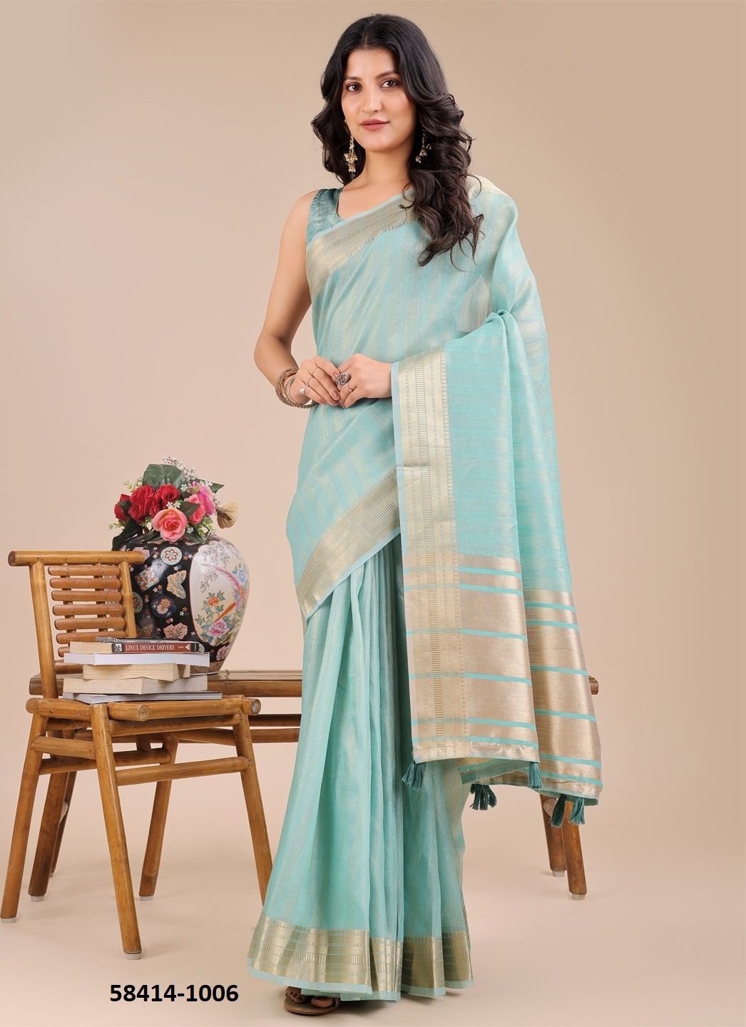 SAHARA - Catalog # 58414 (Set of 6 Sarees) by Brand DESI MUSE