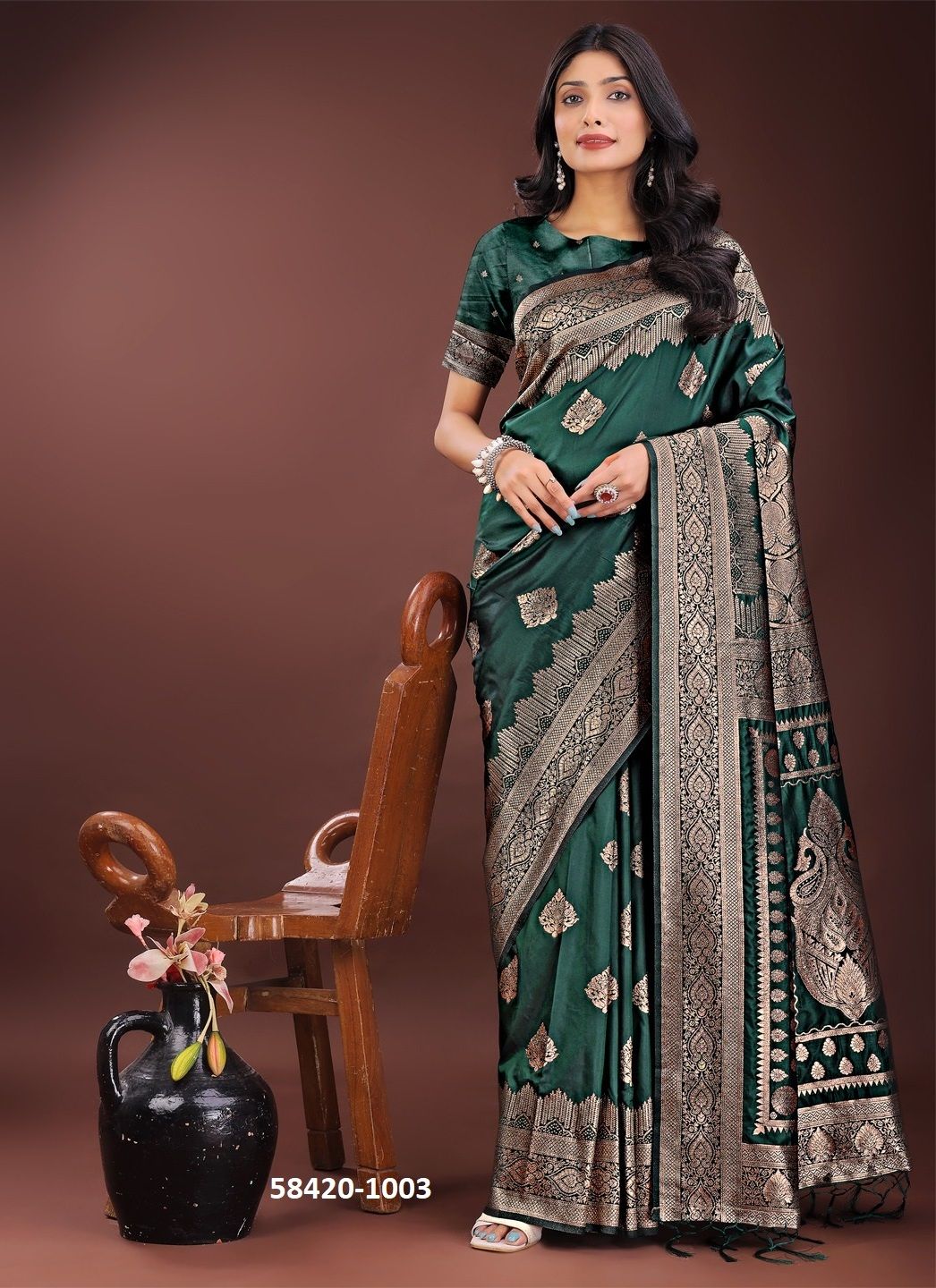 TANA BANA - Catalog # 58420 (Set of 6 Sarees) by Brand DESI MUSE