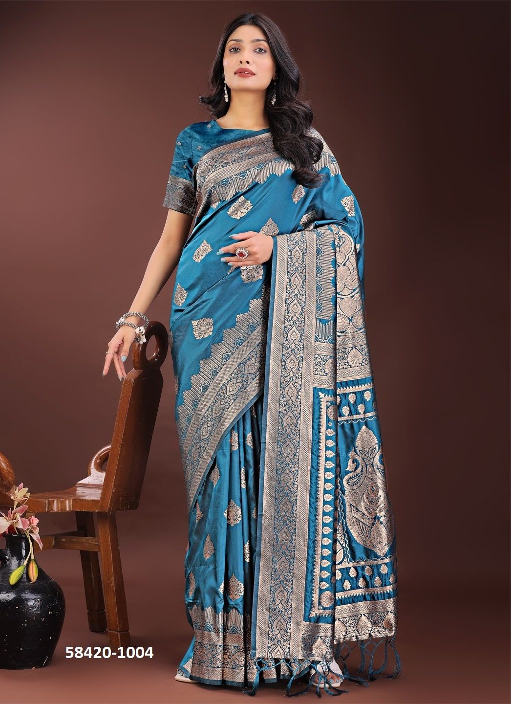TANA BANA - Catalog # 58420 (Set of 6 Sarees) by Brand DESI MUSE