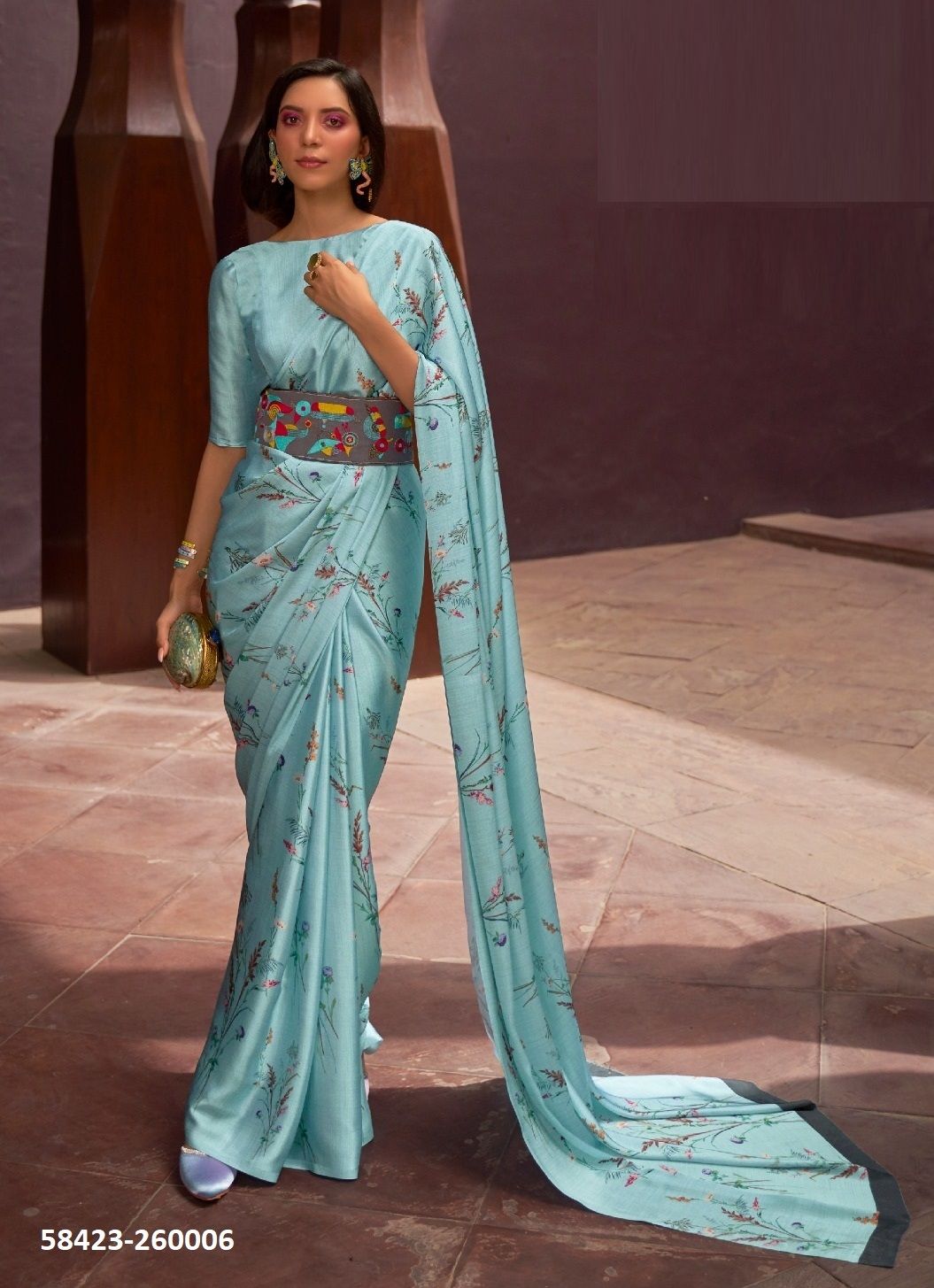 KUDOS DIGITAL - Catalog # 58423 (Set of 9 Sarees) by Brand RAJTEX FABRICS
