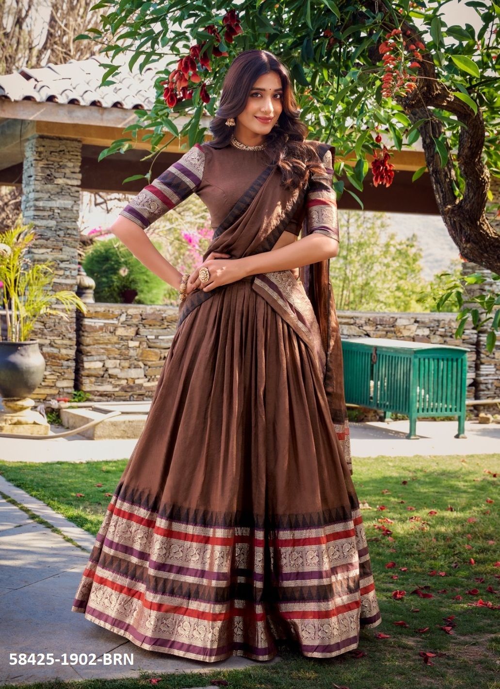 NIRUPA - Catalog # 58425 (Set of 4 Semi-Stitched Lehengas) by Brand DESI MUSE NIRUPA - Catalog # 58425 (Set of 4 Semi-Stitched Lehengas) by Brand DESI MUSE