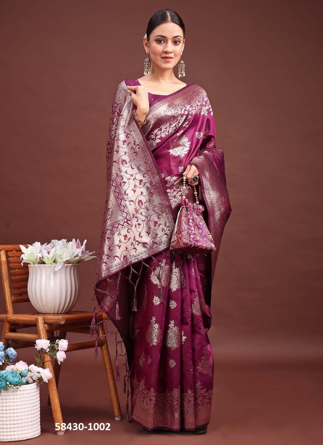 SILKEN HERITAGE - Catalog # 58430 (Set of 6 Sarees) by Brand DESI MUSE