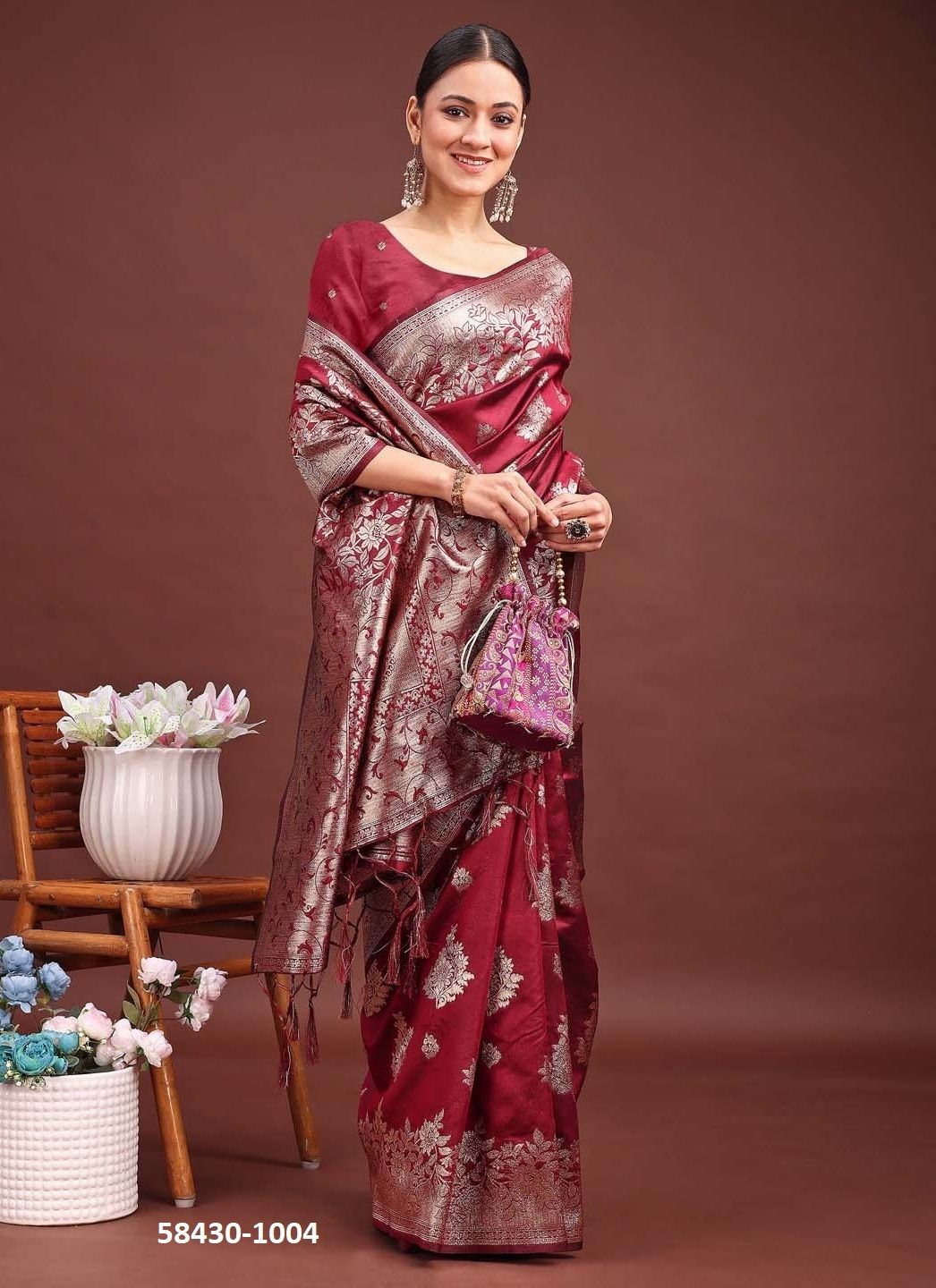 SILKEN HERITAGE - Catalog # 58430 (Set of 6 Sarees) by Brand DESI MUSE