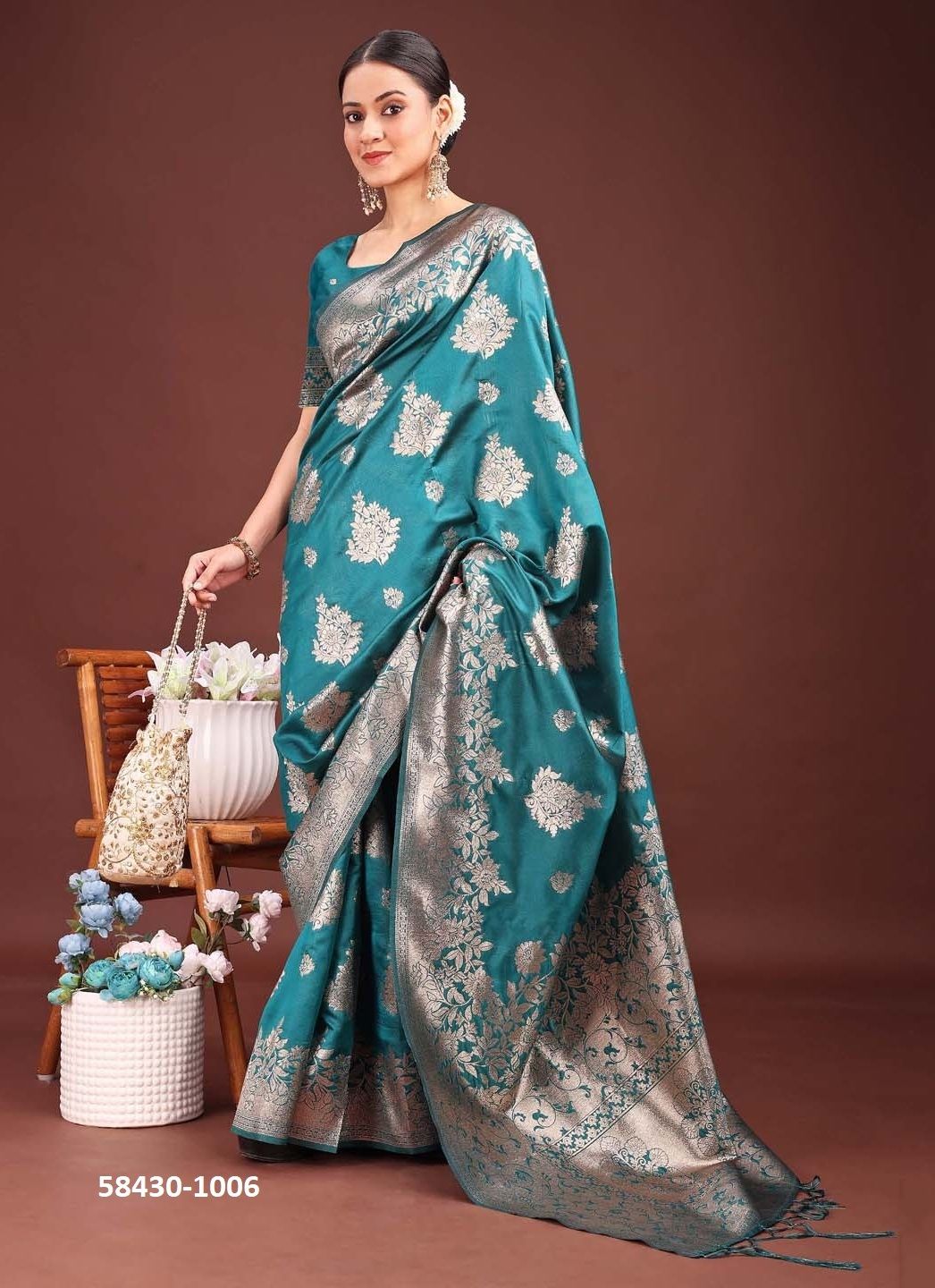 SILKEN HERITAGE - Catalog # 58430 (Set of 6 Sarees) by Brand DESI MUSE