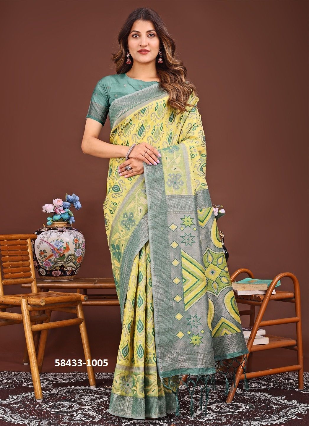 KRITIKA - Catalog # 58433 (Set of 6 Sarees) by Brand DESI MUSE