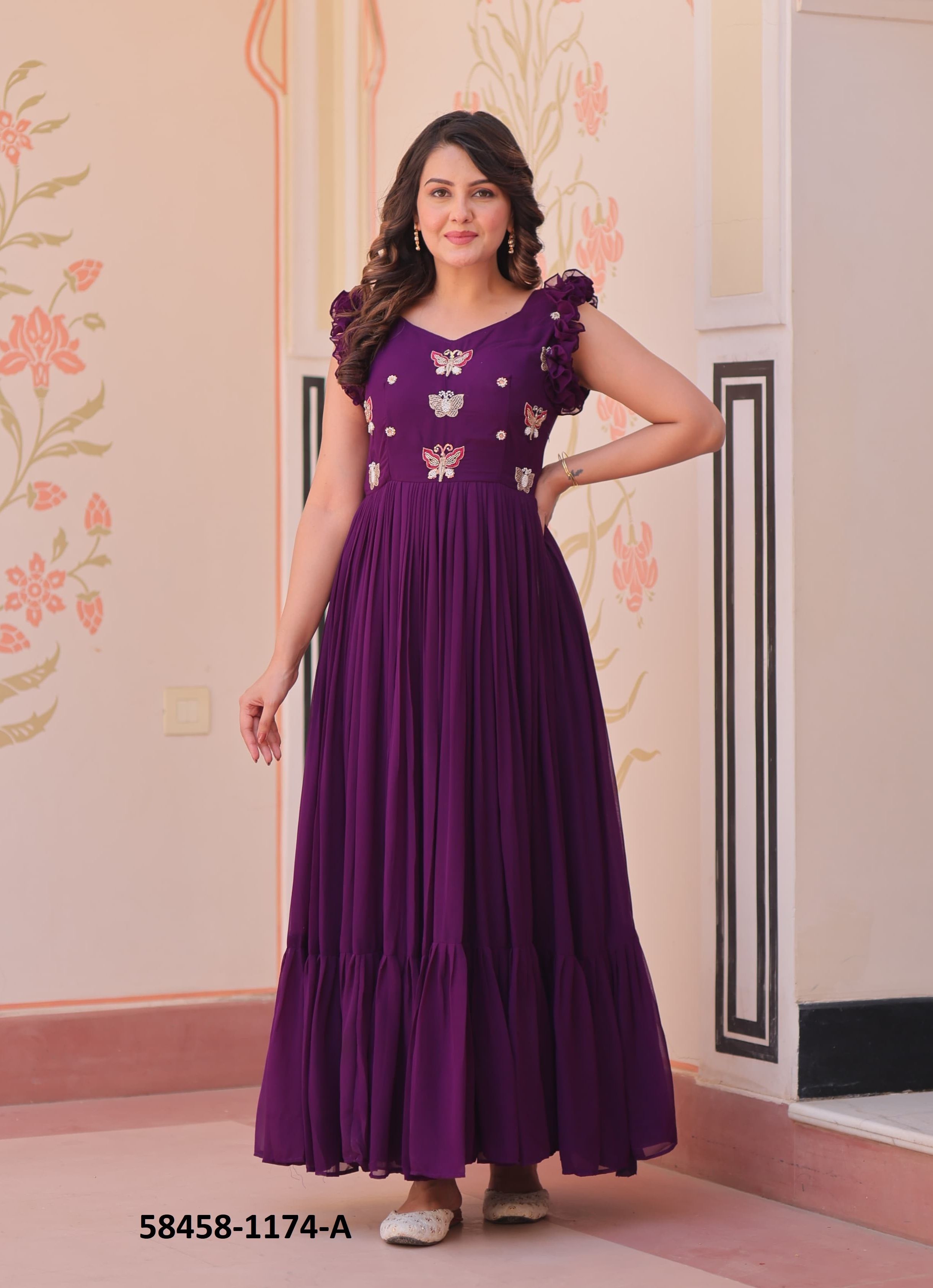 SERIES 1174 - Catalog # 58458 (Set of 3 Readymade Gowns) by Brand DESI MUSE SERIES 1174 - Catalog # 58458 (Set of 3 Readymade Gowns) by Brand DESI MUSE