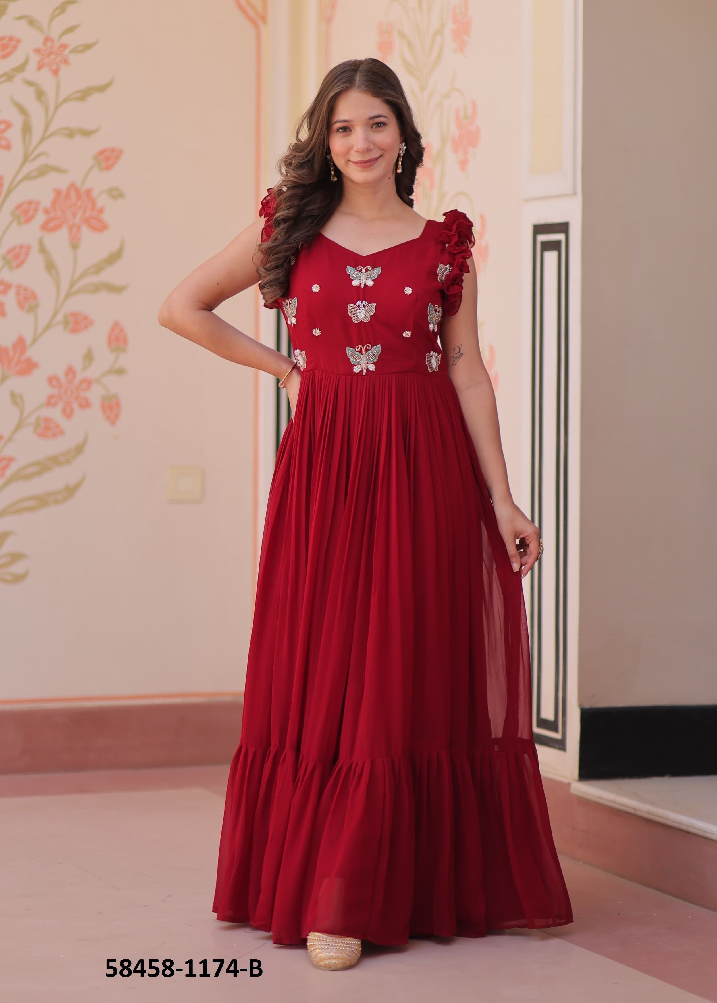 SERIES 1174 - Catalog # 58458 (Set of 3 Readymade Gowns) by Brand DESI MUSE SERIES 1174 - Catalog # 58458 (Set of 3 Readymade Gowns) by Brand DESI MUSE