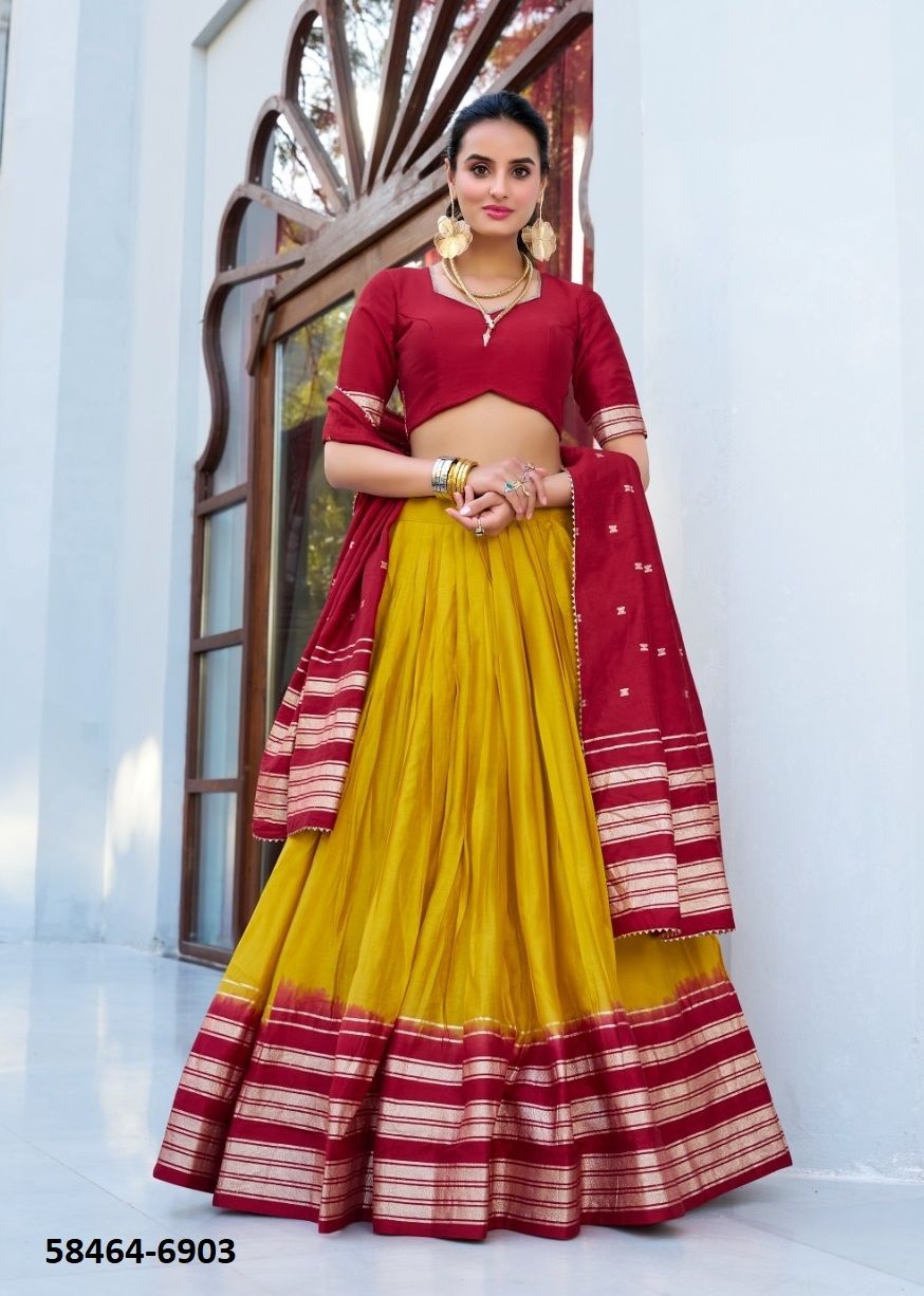 MITALI - Catalog # 58464 (Set of 4 Semi-Stitched Lehengas) by Brand DESI MUSE