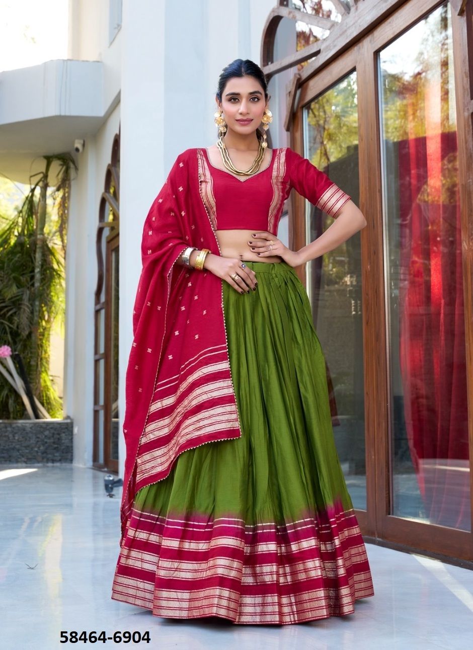 MITALI - Catalog # 58464 (Set of 4 Semi-Stitched Lehengas) by Brand DESI MUSE